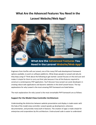 What Are the Advanced Features You Need in the Laravel Website_Web App