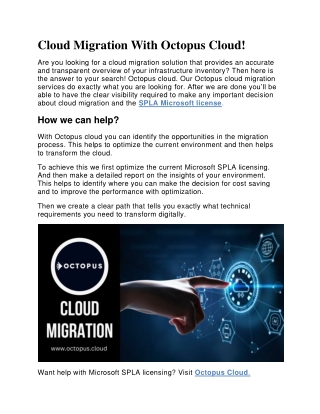 Cloud Migration With Octopus Cloud!