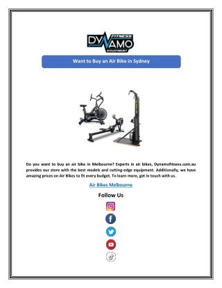 Want to Buy an Air Bike in Sydney