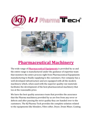 Pharmaceutical Machinery
