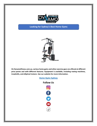Looking for Sydney's Best Home Gyms