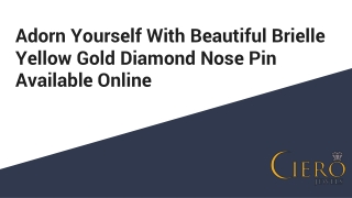 Adorn Yourself With Beautiful Brielle Yellow Gold Diamond Nose Pin Available Online