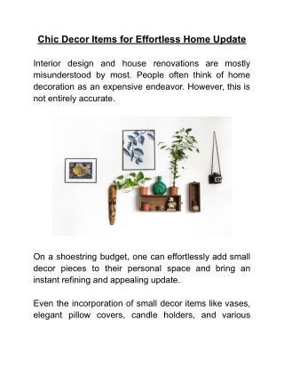 Chic Decor Items for Effortless Home Update