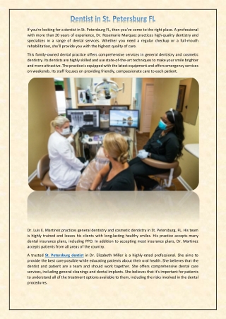 Dentist in St. Petersburg FL