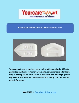 Buy Ativan Online in Usa | Yourcaremart.com