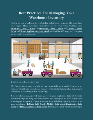 Best Practices For Managing Your Warehouse Inventory