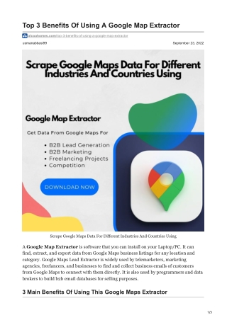 1Top 3 Benefits Of Using A Google Map Extractor