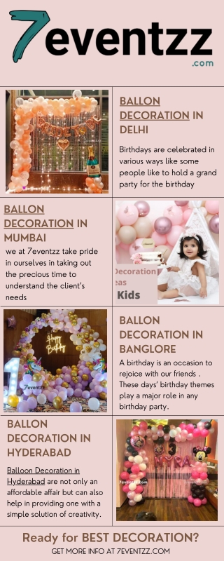 Birthday Decoration Services at Home | Party Decor for B'day 7Eventzz