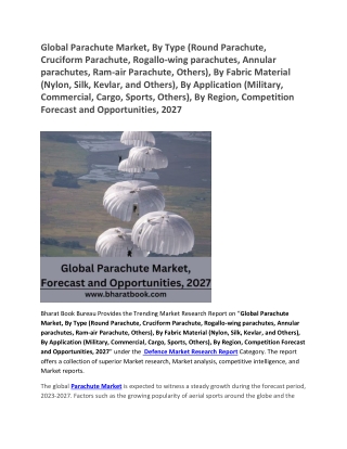 Global Parachute Market, Forecast and Opportunities, 2027