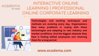 Interactive Online Learning  Professional Online Corporate learning