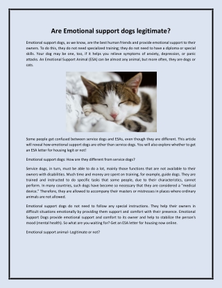 Are Emotional support dogs legitimate