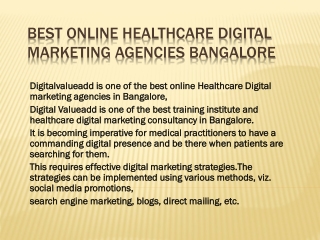 Best online Healthcare Digital marketing Agencies Bangalore