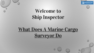 What Does A Marine Cargo Surveyor Do