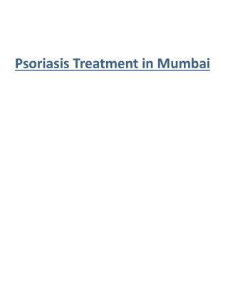 Psoriasis Treatment in Mumbai