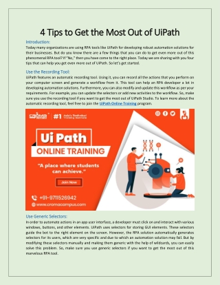 4 Tips to Get the Most Out of UiPath