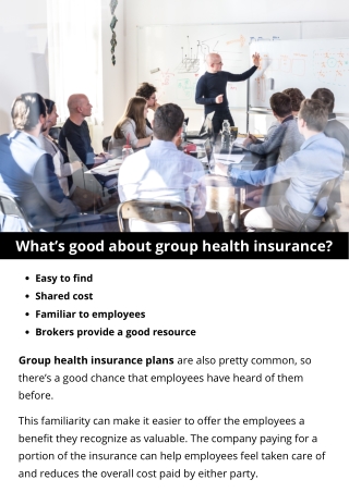 What’s good about group health insurance