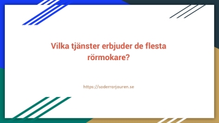 Vilka tjänster erbjuder de flesta rörmokare_