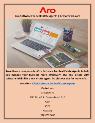 Crm Software For Real Estate Agents | Arosoftware.com