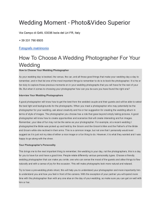 Wedding Moment - Photo&Video Superior