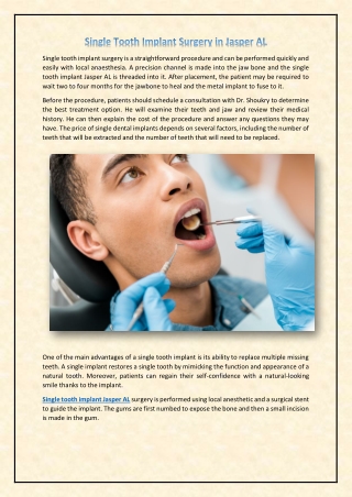 Single Tooth Implant Surgery in Jasper AL