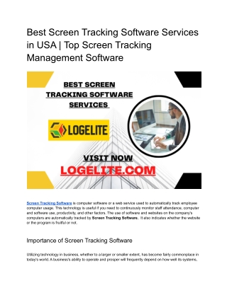 Best Screen Tracking Software Services in USA _ Top Screen Tracking Management Software