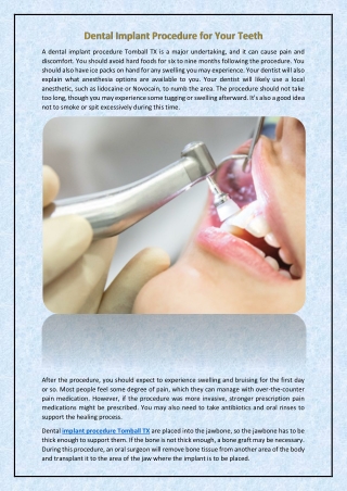 Dental Implant Procedure for Your Teeth