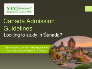 Canada Admission Guidelines