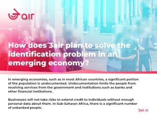 How does 3air plan to solve the identification problem in emerging economies