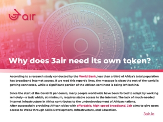 Why does 3air need its own token