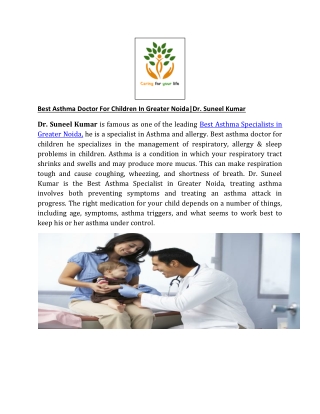 Best Asthma Doctor For Children In Greater  Noida