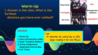 Freedom Walkers Day 1 6th grade language arts q3 week 7