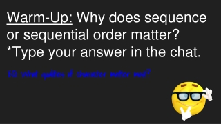 QA 3 Sequential Order Review 6th grade language arts q3 week 8