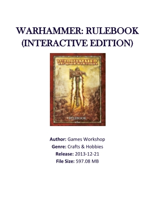 Warhammer: Rulebook (Interactive Edition) by Games Workshop PDF Download