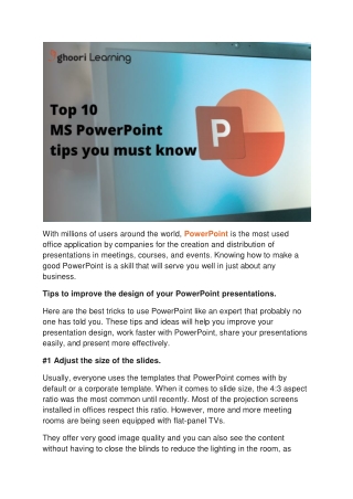 Top 10 PowerPoint tips you must know