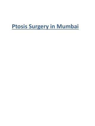 Ptosis Surgery in Mumbai