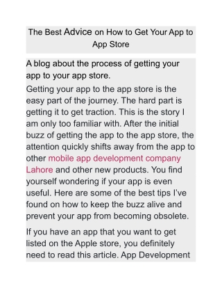 The Best Advice on How to Get Your App to App Store