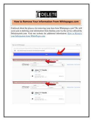 How to Remove Your Information From Whitepages.com  Deletemyinfo