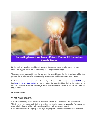 Patenting Invention Ideas_ Patent Terms All Inventors Should Know