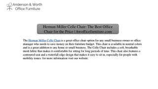 Herman Miller Celle Chair: The Best Office Chair for the Price | Awofficefurnitu