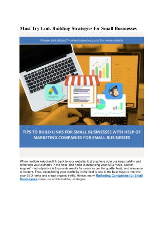 Must Try Link Building Strategies for Small Businesses