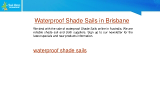 Waterproof Shade Sails in Brisbane