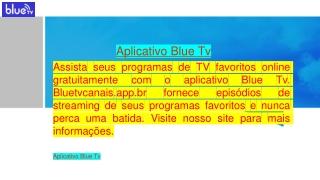 Aplicativo Blue Tv Bluetvcanais.app.br