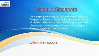 Tuition in Singapore  Nanyangacademics.sg