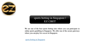 sports betting in Singapore | EZ12BET