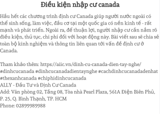 Điều kiện nhập cư canada