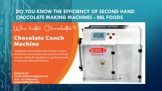 Chocolate Making Machines - BBL Foods