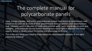 Polycarbonate Multiwall