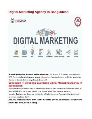 Digital Marketing Agency in Bangladesh – Semicolon IT Solutions