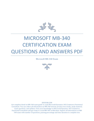 Microsoft MB-340 Certification Exam Questions and Answers PDF