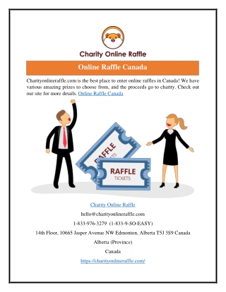 Online Raffle Canada  Charityonlineraffle